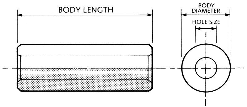 Brass Clearance Spacers drawing