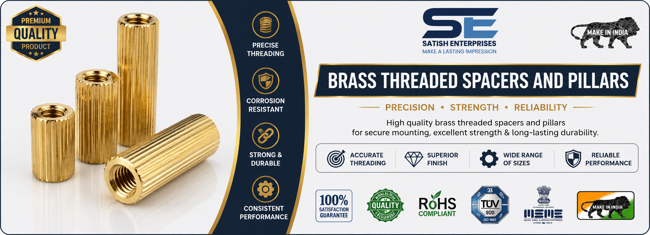 Brass Threaded Spacers Pillars