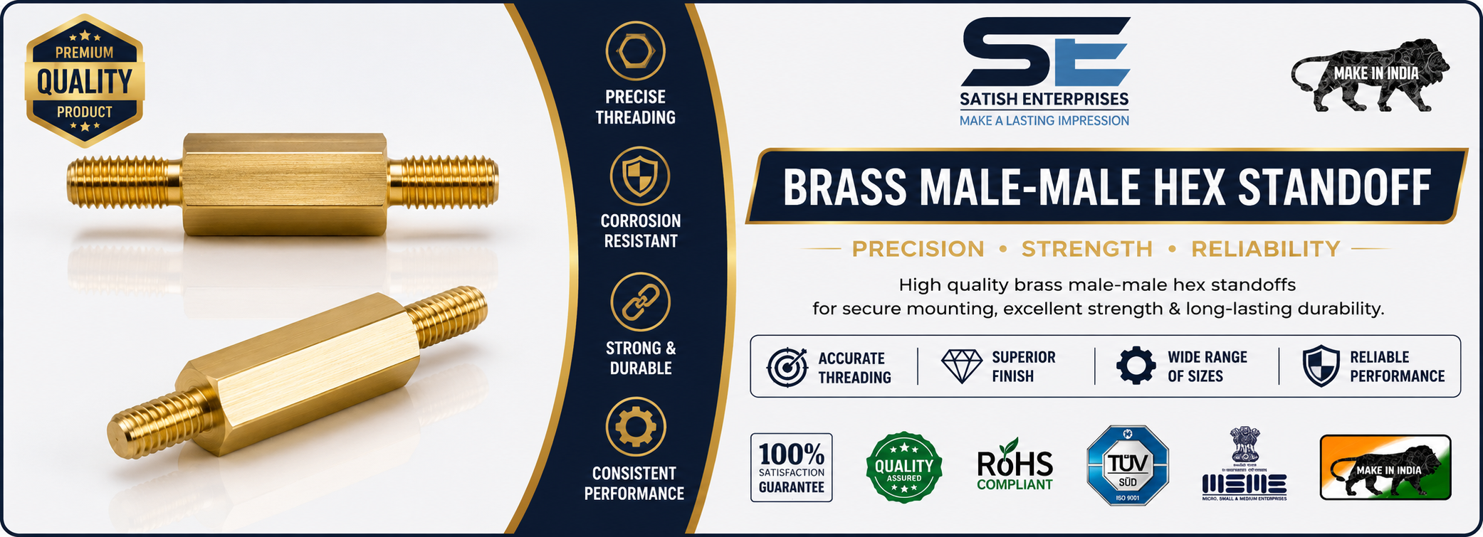 Brass Male-Male Hex Standoff