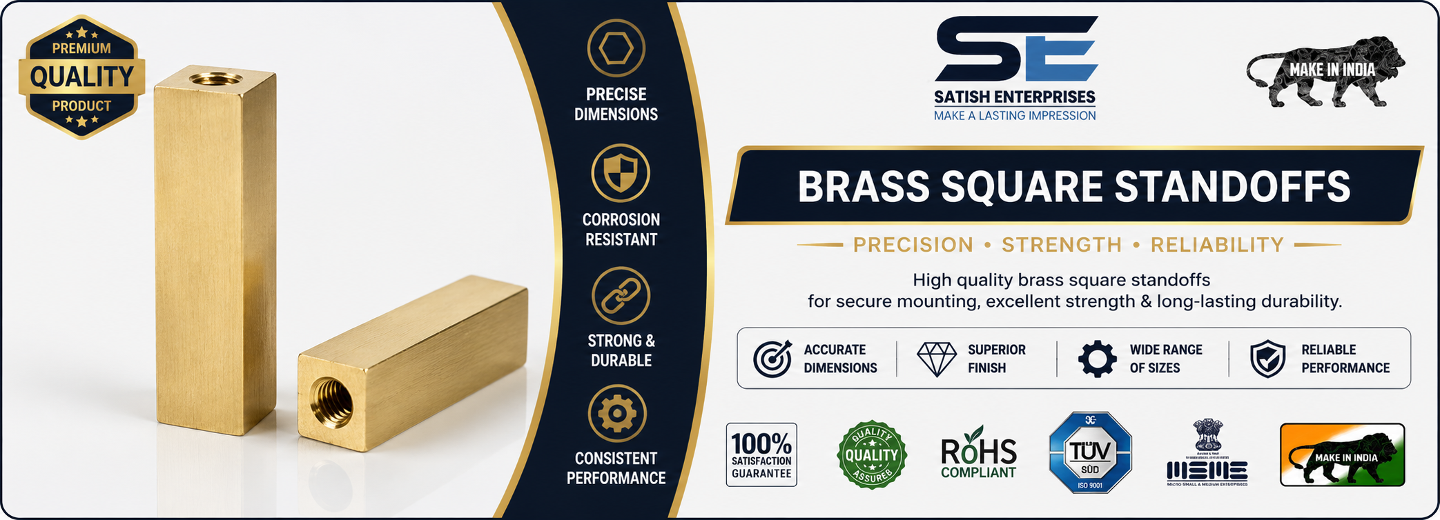 Brass Square Standoffs