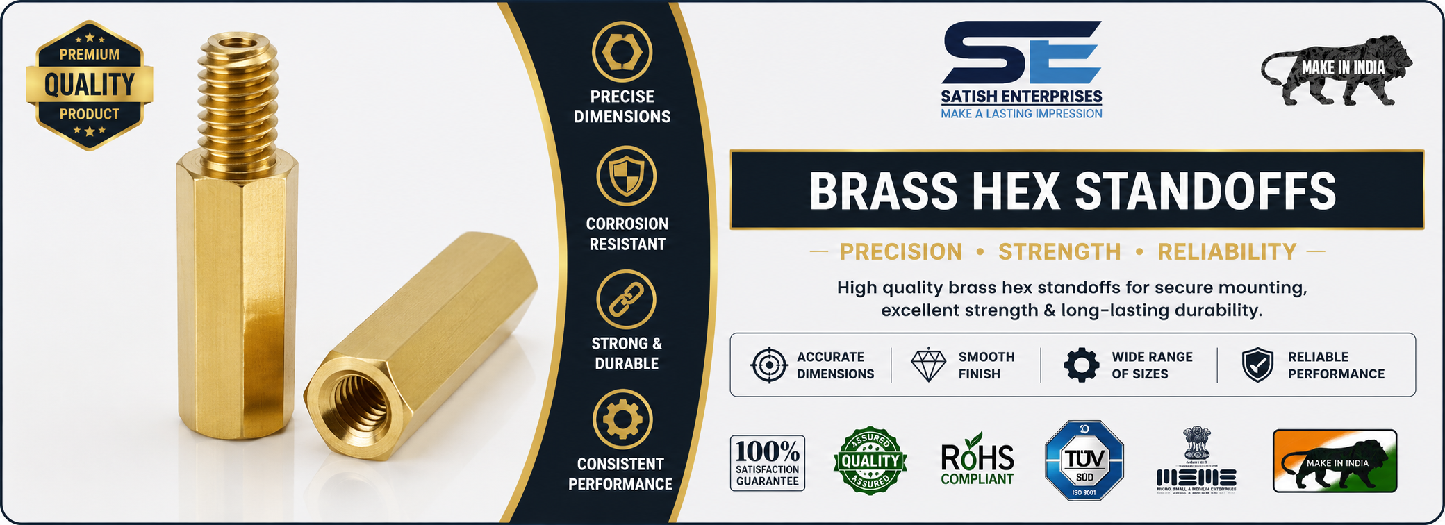 Brass Hex Standoffs - Satish Enterprise Brass Hex Standoffs