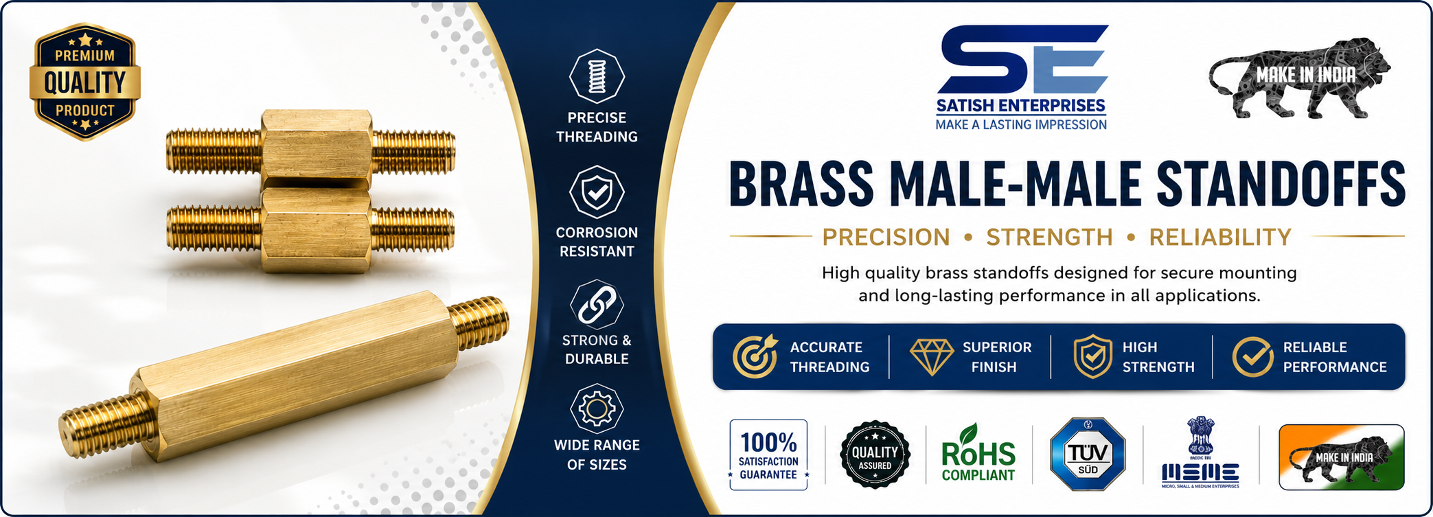 Brass Male-Male Standoffs