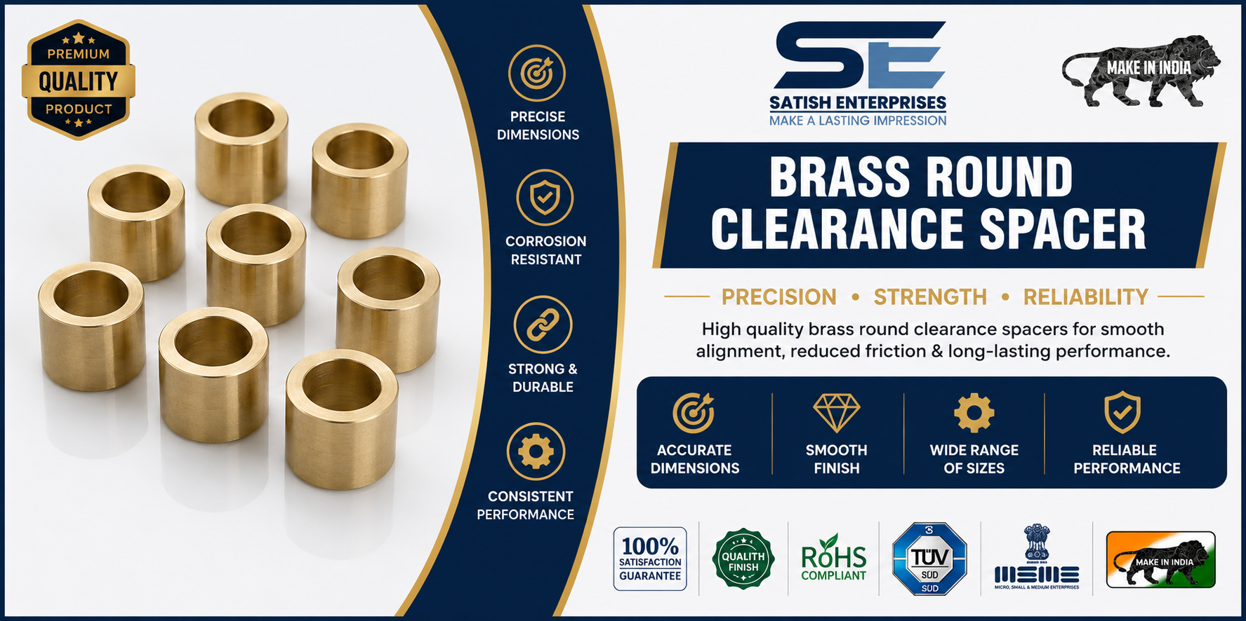 Brass Round Clearance Spacer