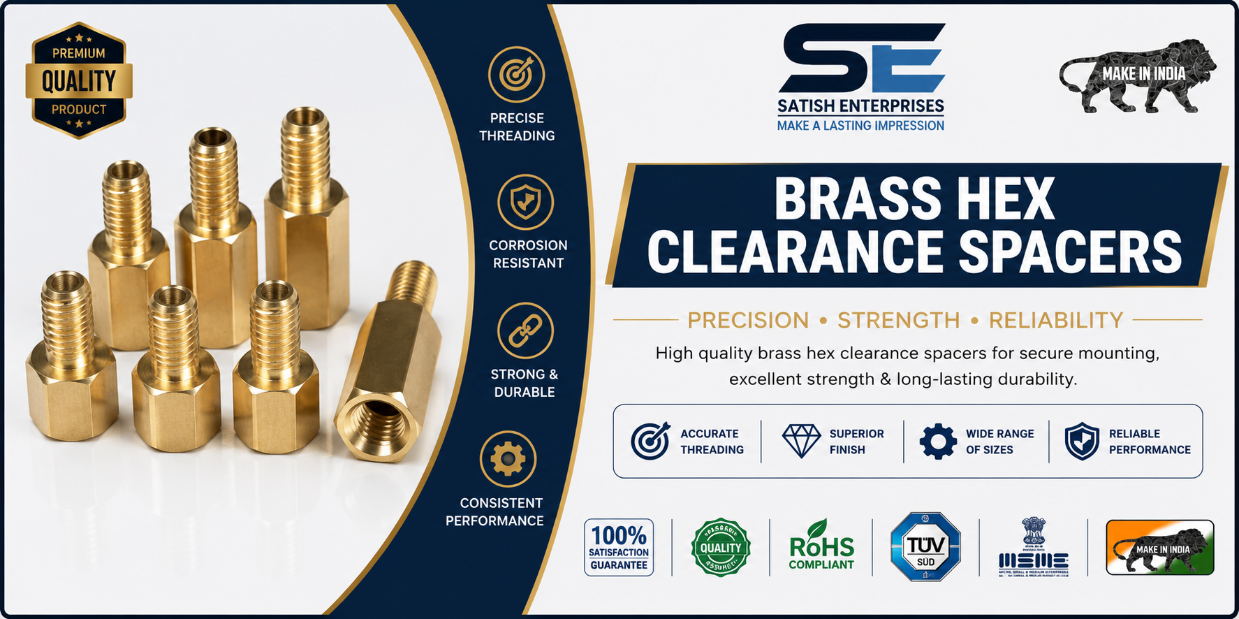 Brass Hex Clearance Spacers