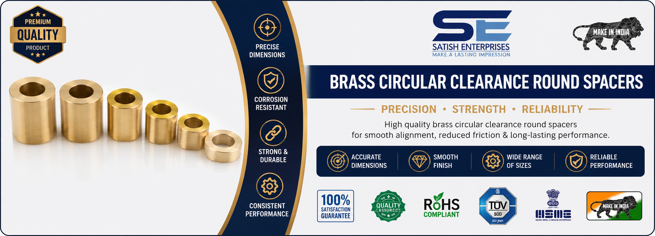 Brass Circular Clearance Round Spacers - Satish Enterprise Brass Circular Clearance Round Spacers