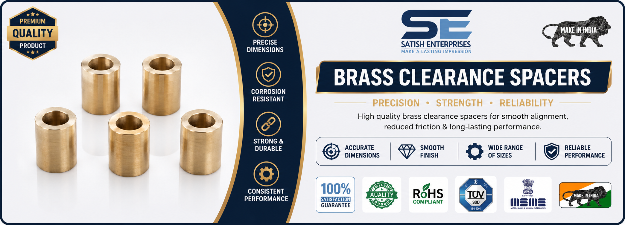 Brass Clearance Spacers - Satish Enterprise Brass Clearance Spacers
