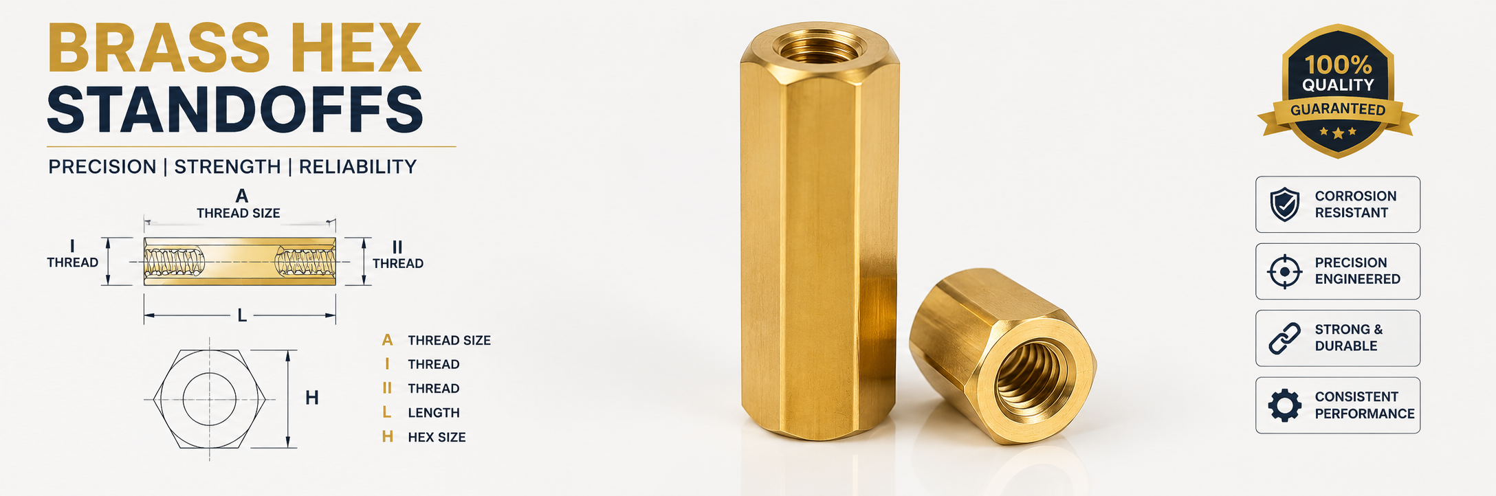 brass female-female standoffs diagram